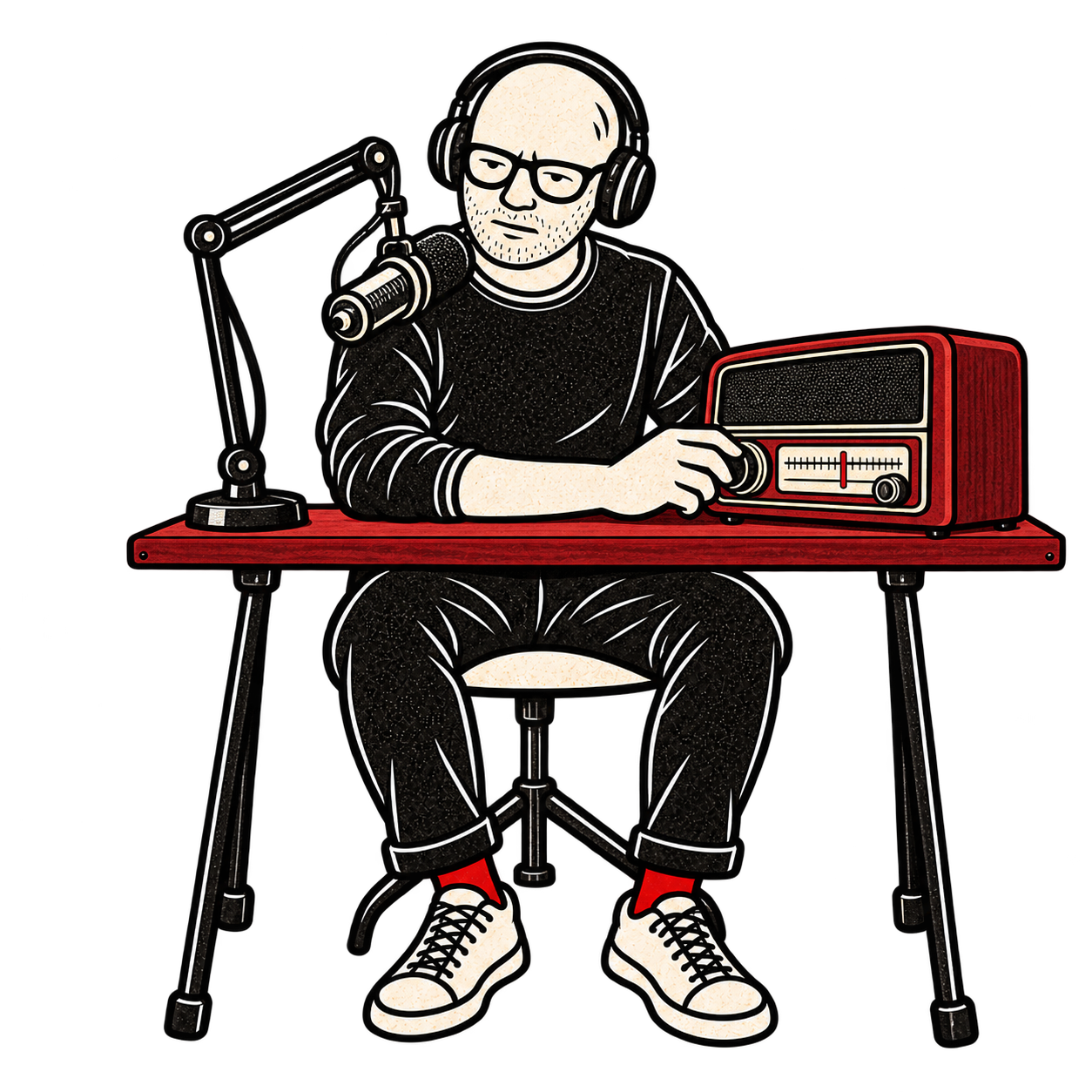 Raffaele Rutigliano con le cuffie di Radio Kirschdrops